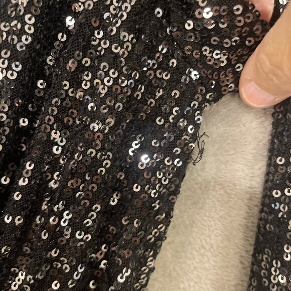 Privy Black Sequin Mini Long Sleeve Dress Women’s Size S Party Dancing Sparkly - Picture 11 of 13